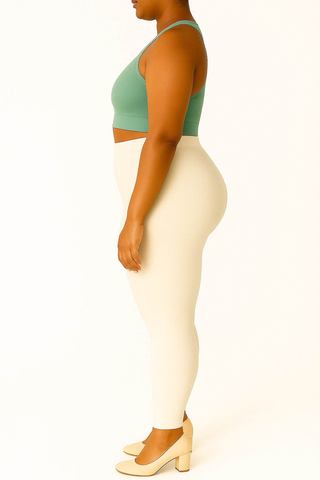 Off White Women's Ankle Length Plus Size Stretchable Cotton Lycra Leggings