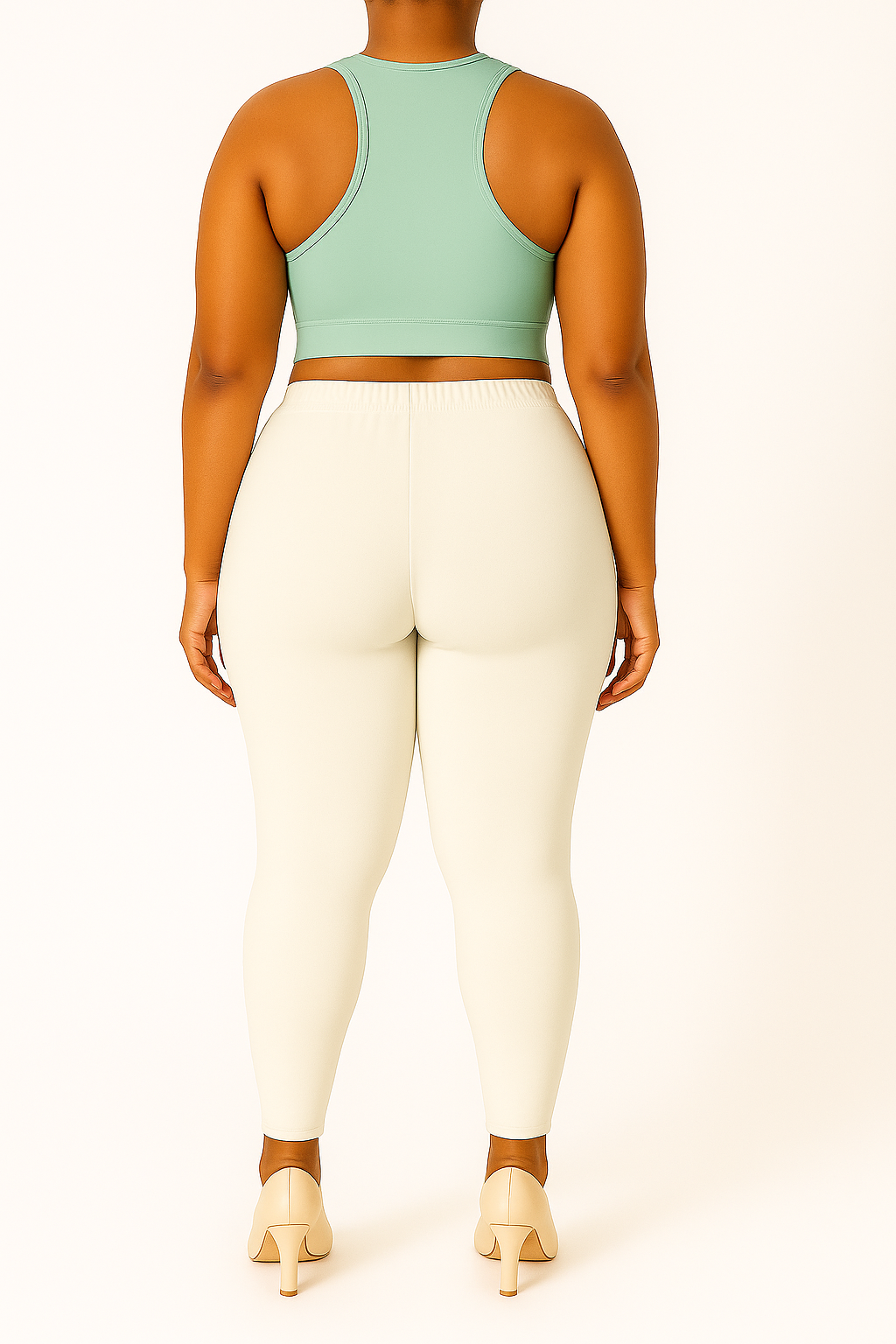 Off White Women's Ankle Length Plus Size Stretchable Cotton Lycra Leggings