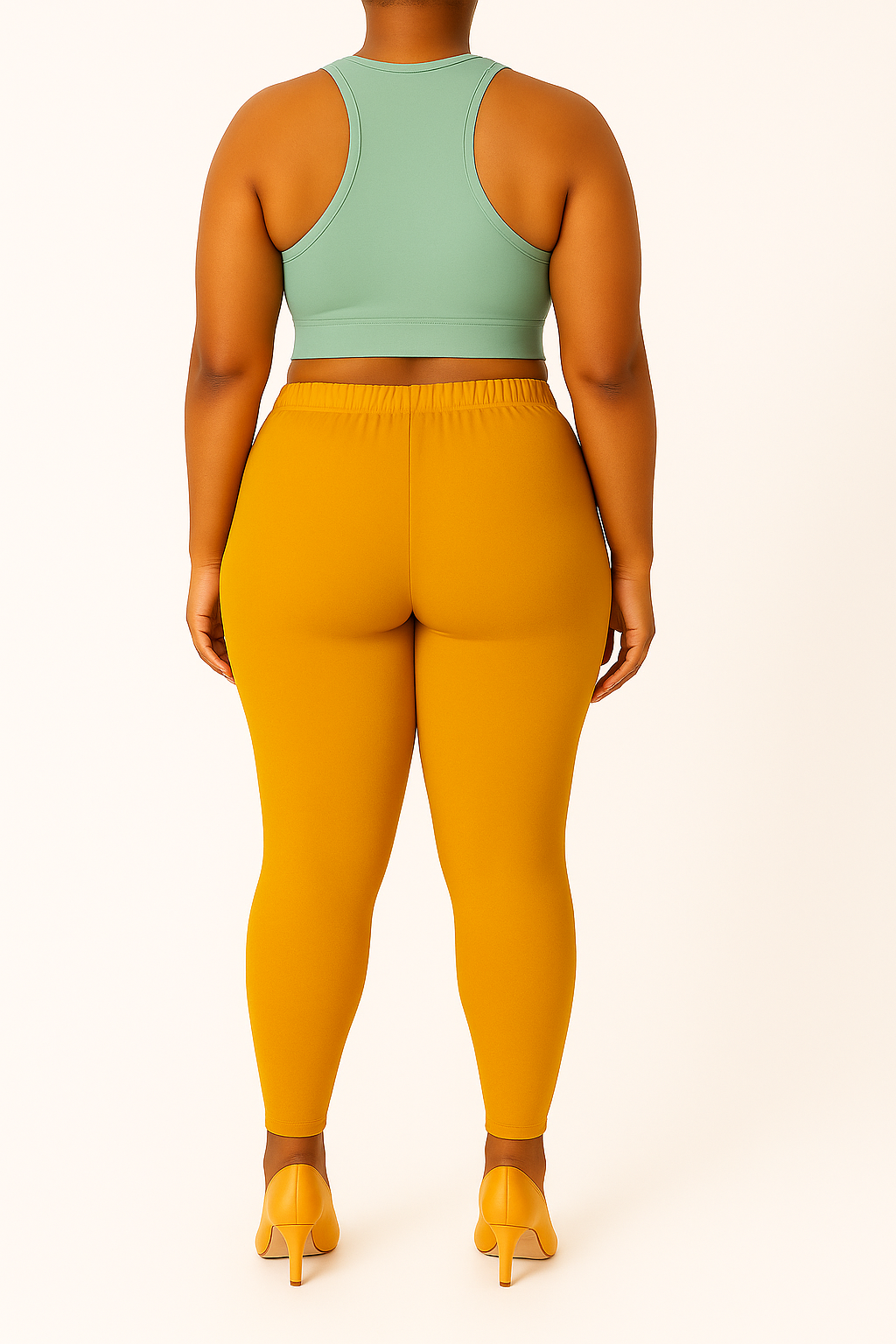 Light Mustard Women's Ankle Length Plus Size Stretchable Cotton Lycra Leggings