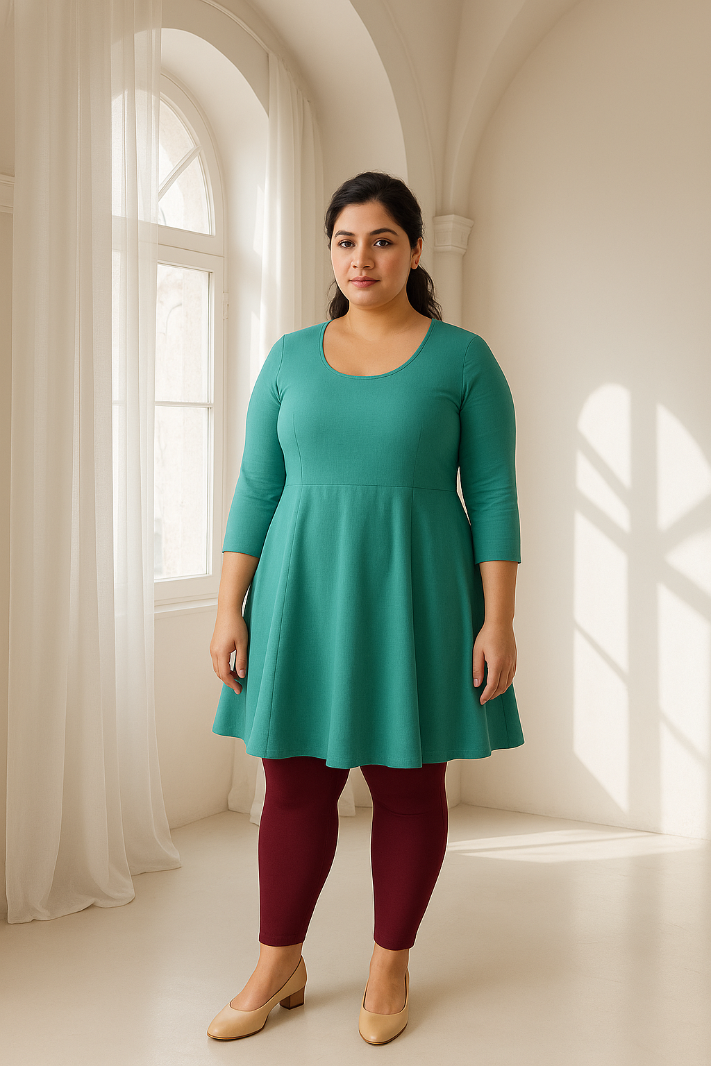 Deep Brown Women's Ankle Length Plus Size Stretchable Cotton Lycra Leggings