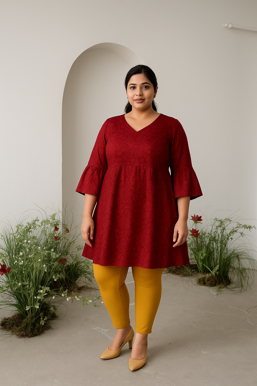 Deep Mustard Women's Ankle Length Plus Size Stretchable Cotton Lycra Leggings