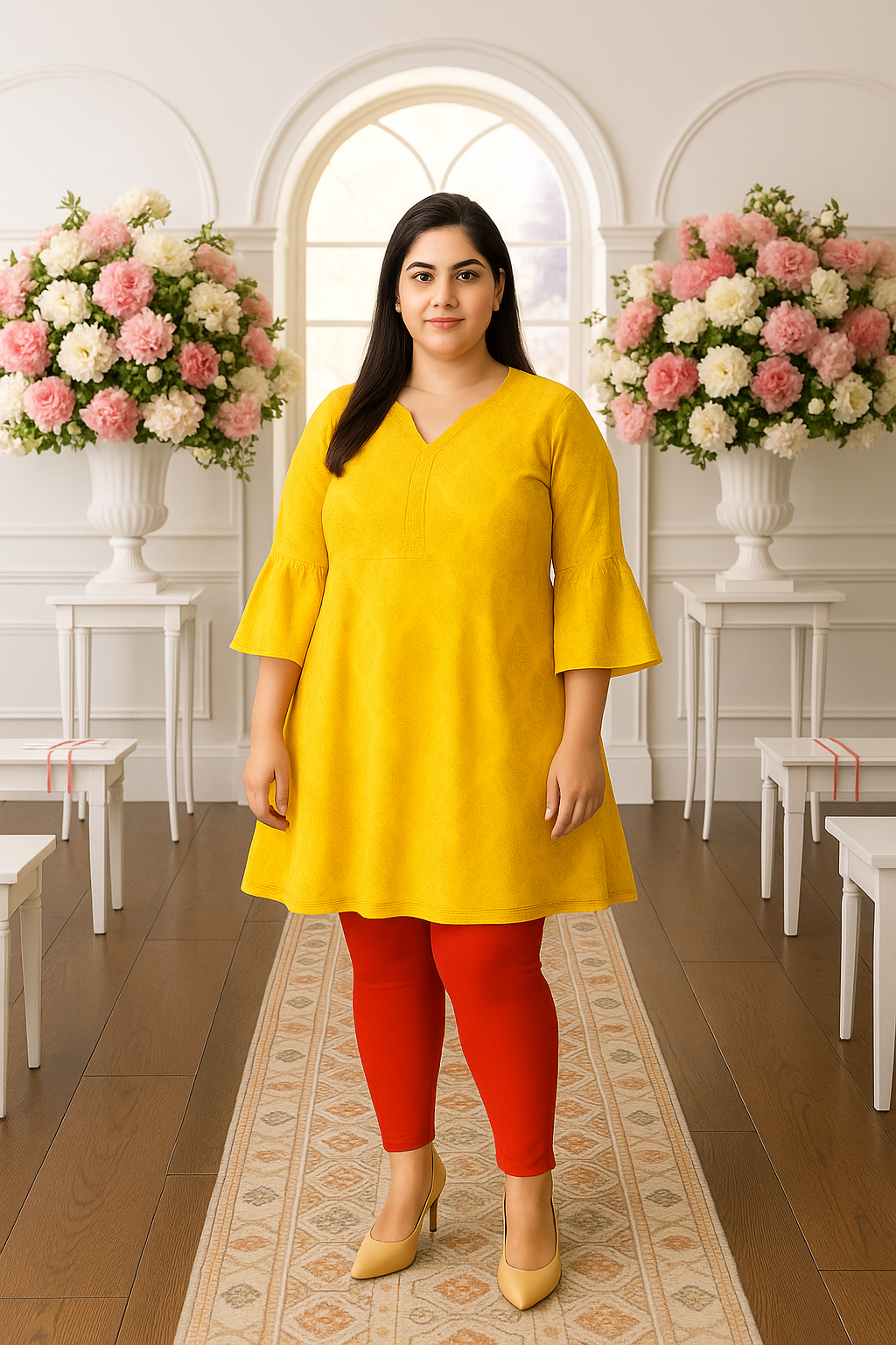 Nasturtium Women's Ankle Length Plus Size Stretchable Cotton Lycra Leggings