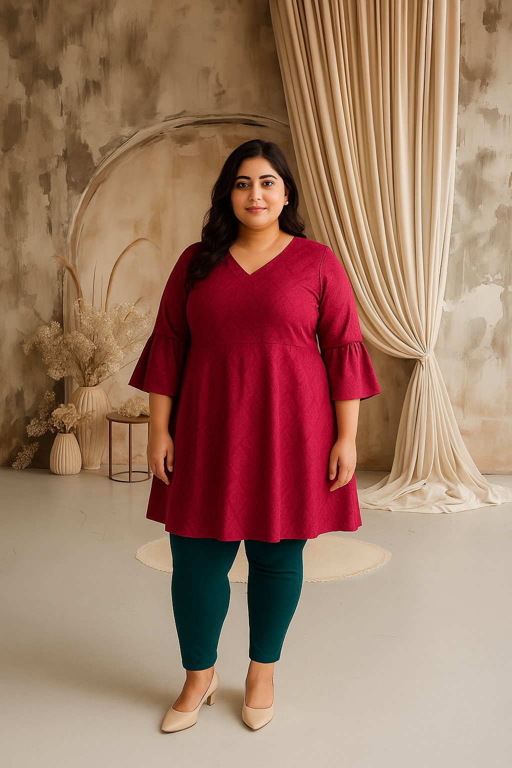 D-Teal Women's Ankle Length Plus Size Stretchable Cotton Lycra Leggings