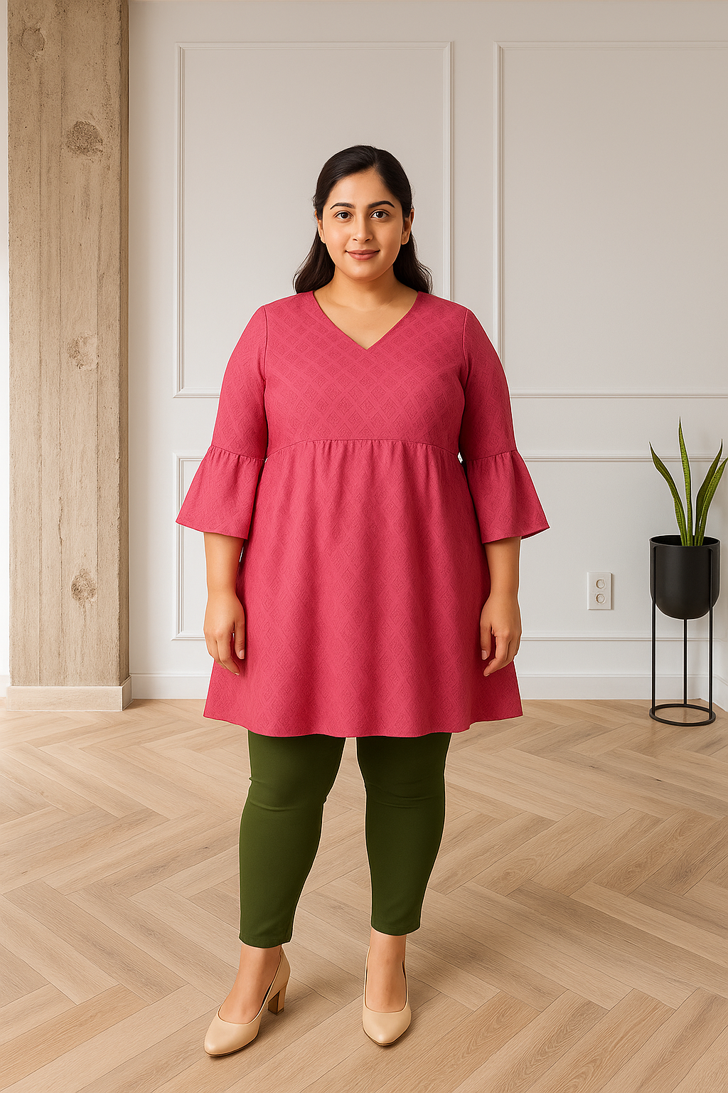 Dark Mehendi Women's Ankle Length Plus Size Stretchable Cotton Lycra Leggings
