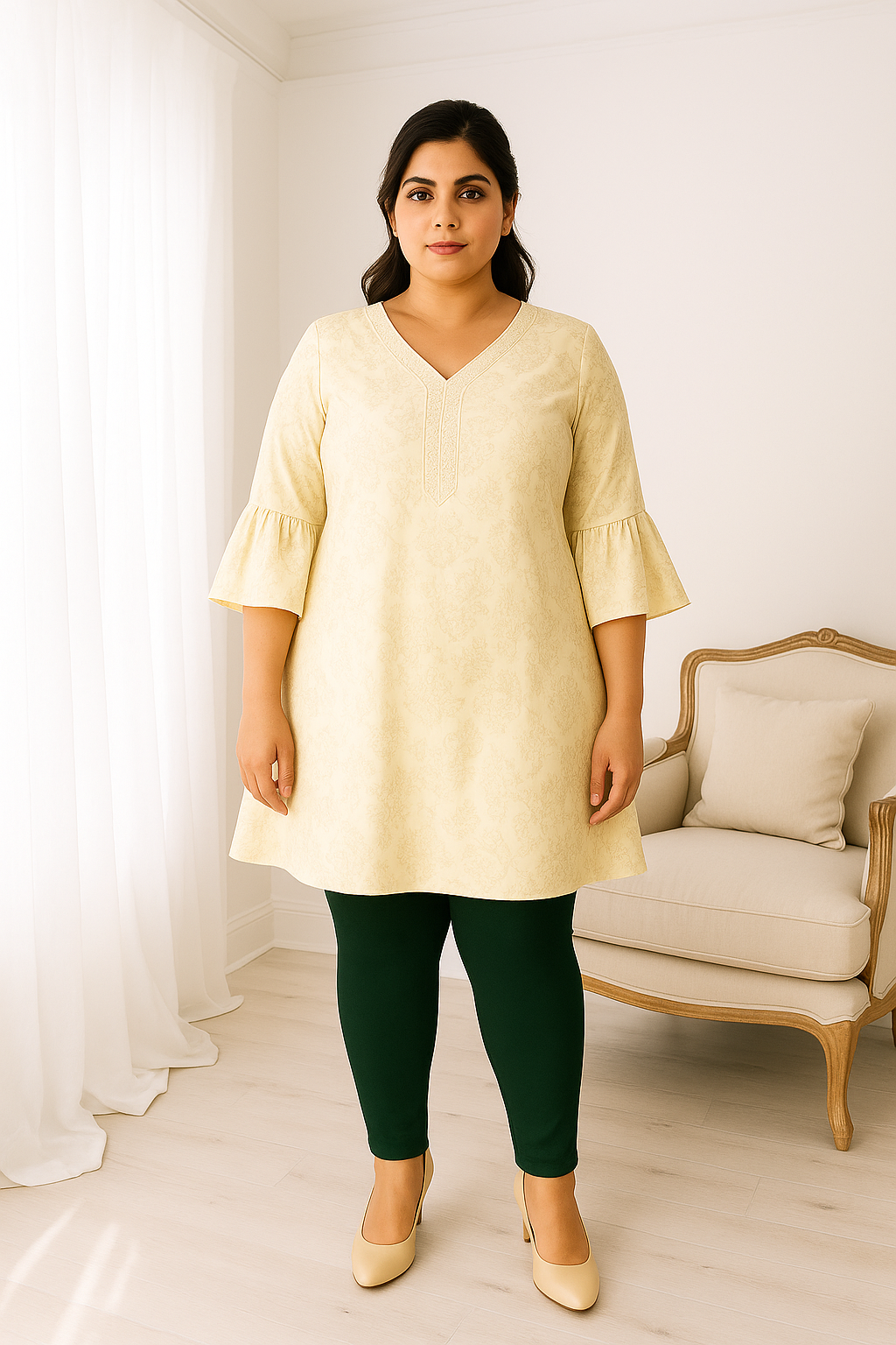 Dark Olive Women's Ankle Length Plus Size Stretchable Cotton Lycra Leggings