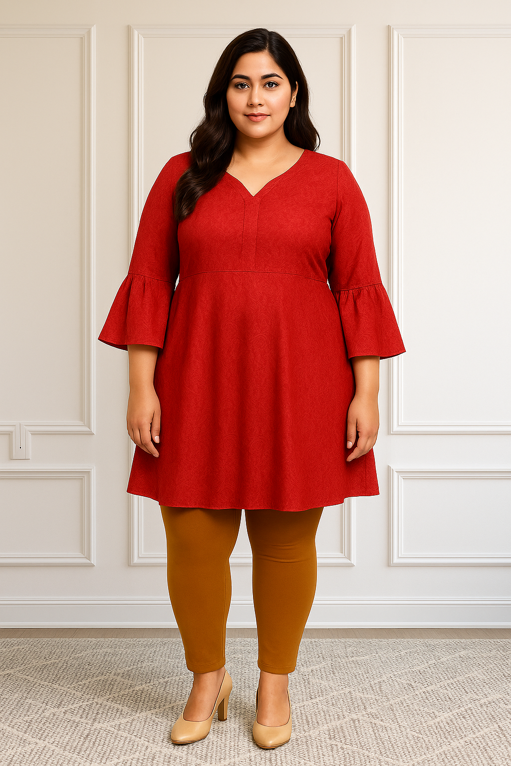 Indian Tan Women's Ankle Length Plus Size Stretchable Cotton Lycra Leggings