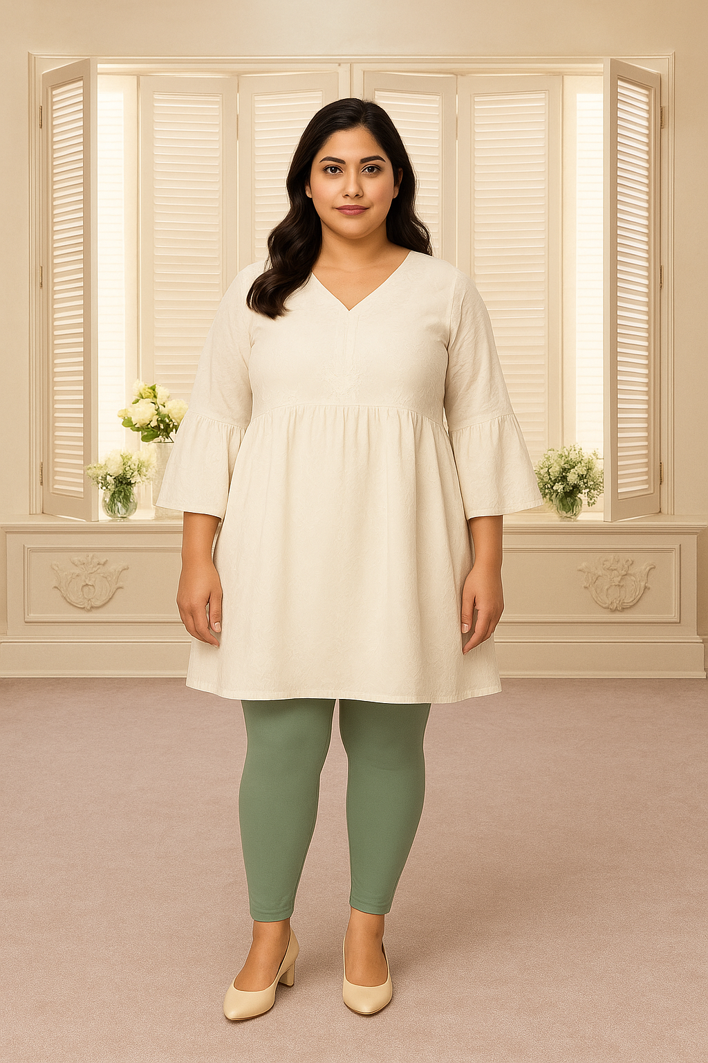 Limestone Women's Ankle Length Plus Size Stretchable Cotton Lycra Leggings