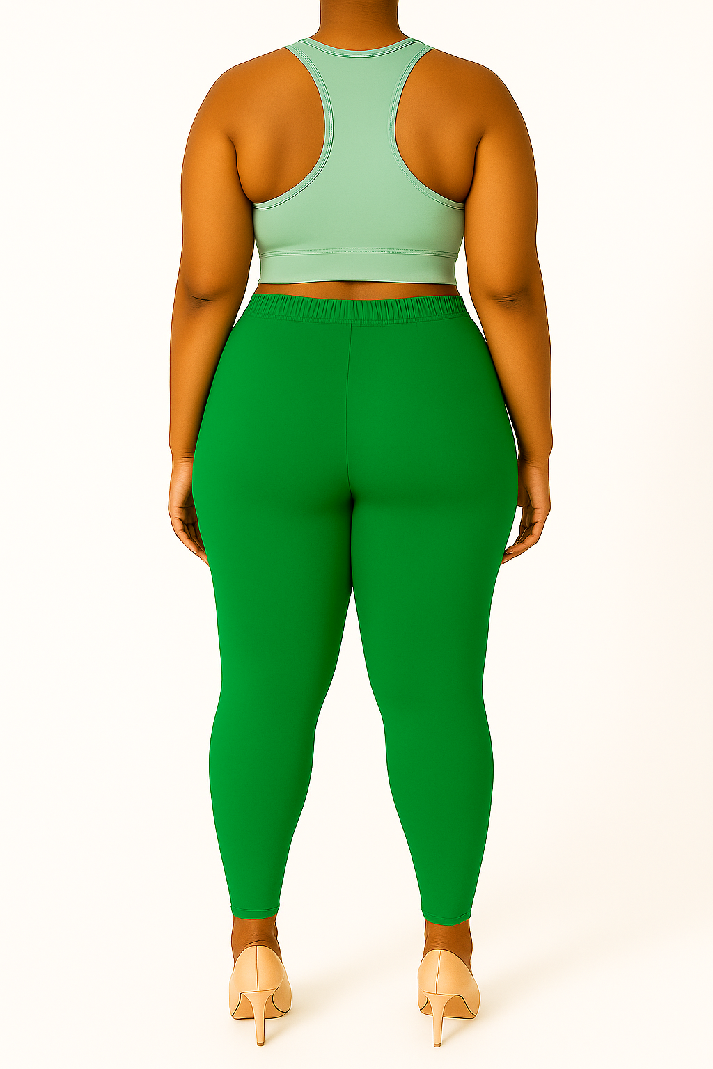 Emerald Green Women's Ankle Length Plus Size Stretchable Cotton Lycra Leggings