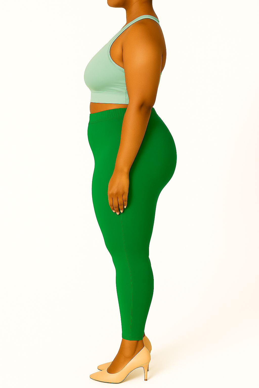 Emerald Green Women's Ankle Length Plus Size Stretchable Cotton Lycra Leggings