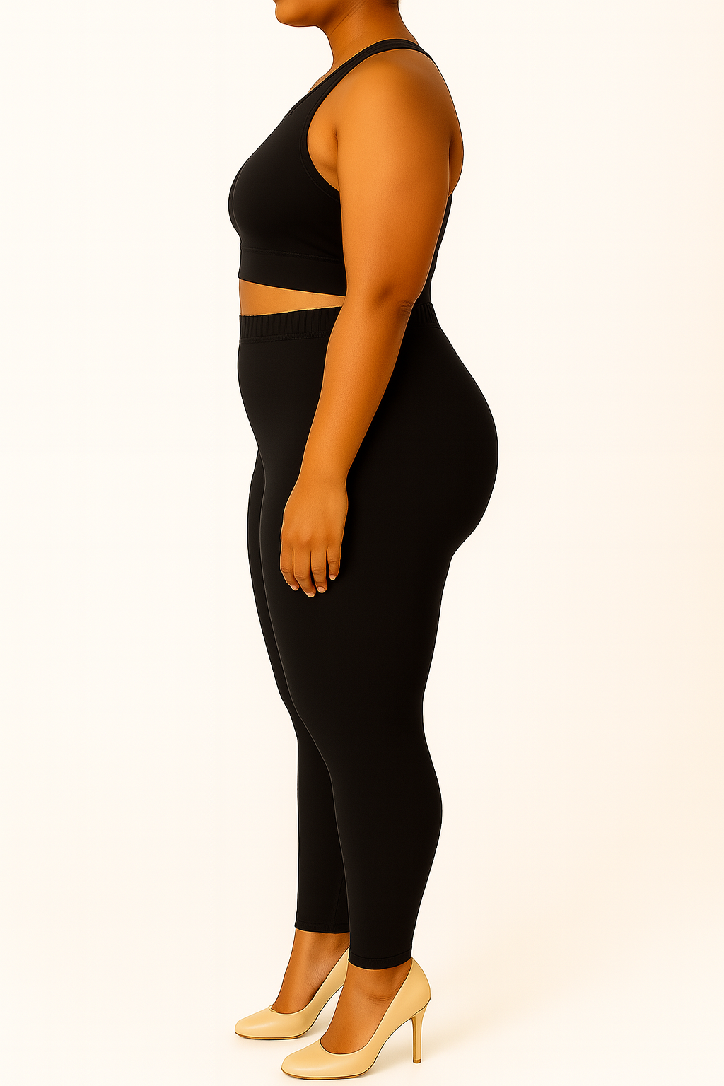 Black Women's Ankle Length Plus Size Stretchable Cotton Lycra Leggings