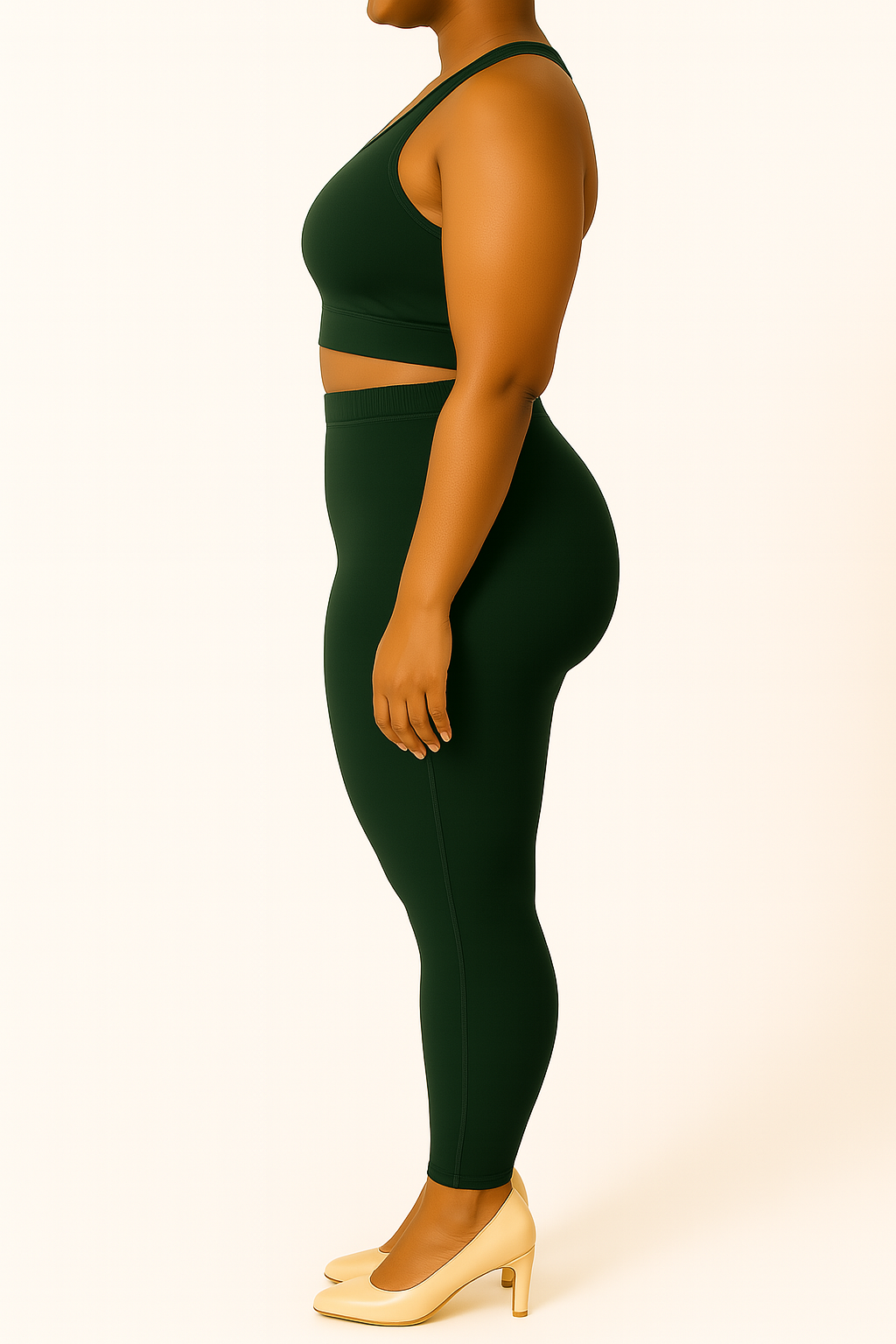 Dark Olive Women's Ankle Length Plus Size Stretchable Cotton Lycra Leggings