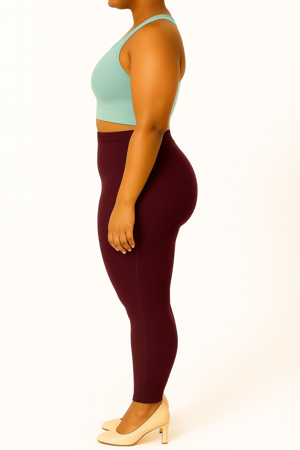 Deep Brown Women's Ankle Length Plus Size Stretchable Cotton Lycra Leggings