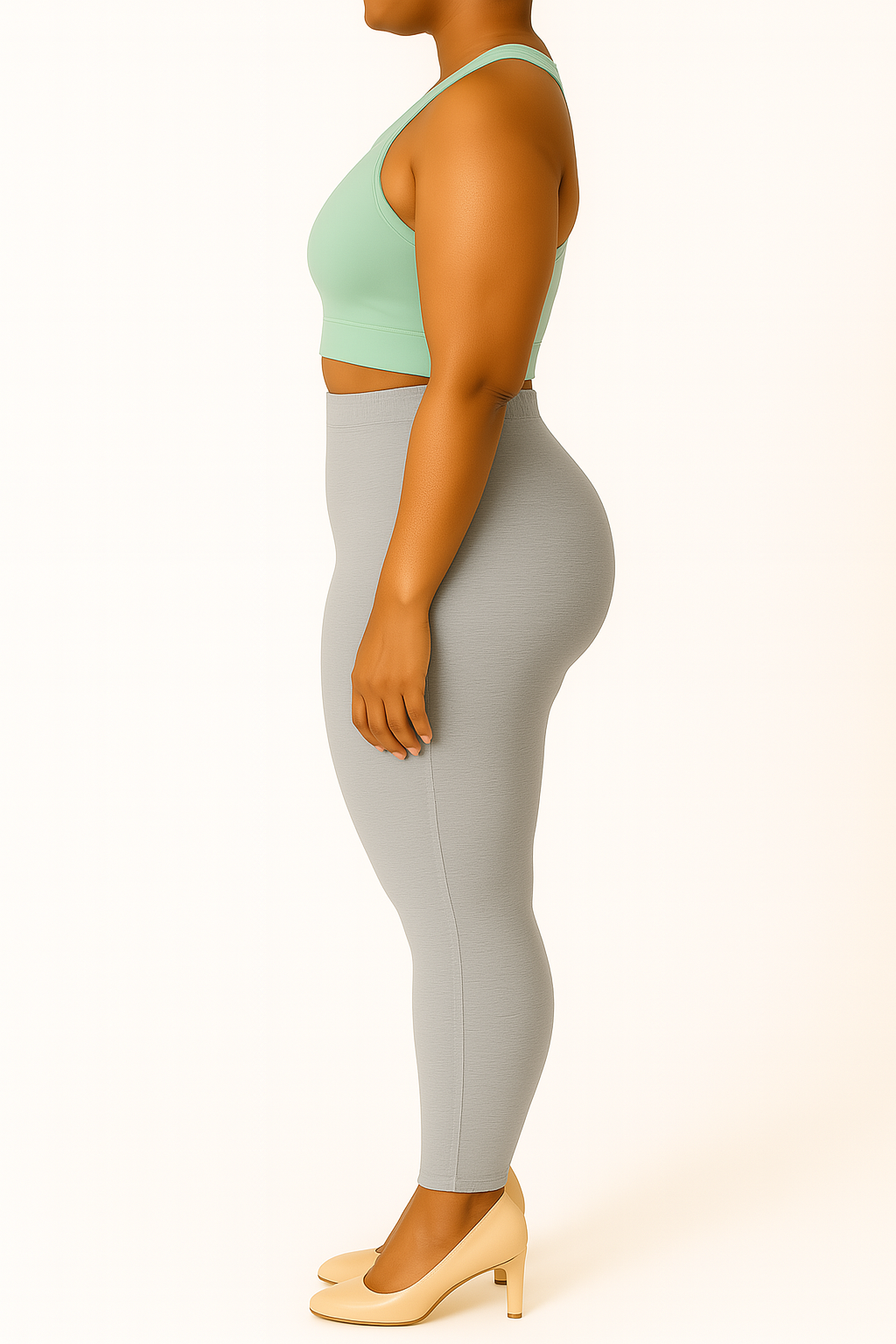 H. Grey Women's Ankle Length Plus Size Stretchable Cotton Lycra Leggings