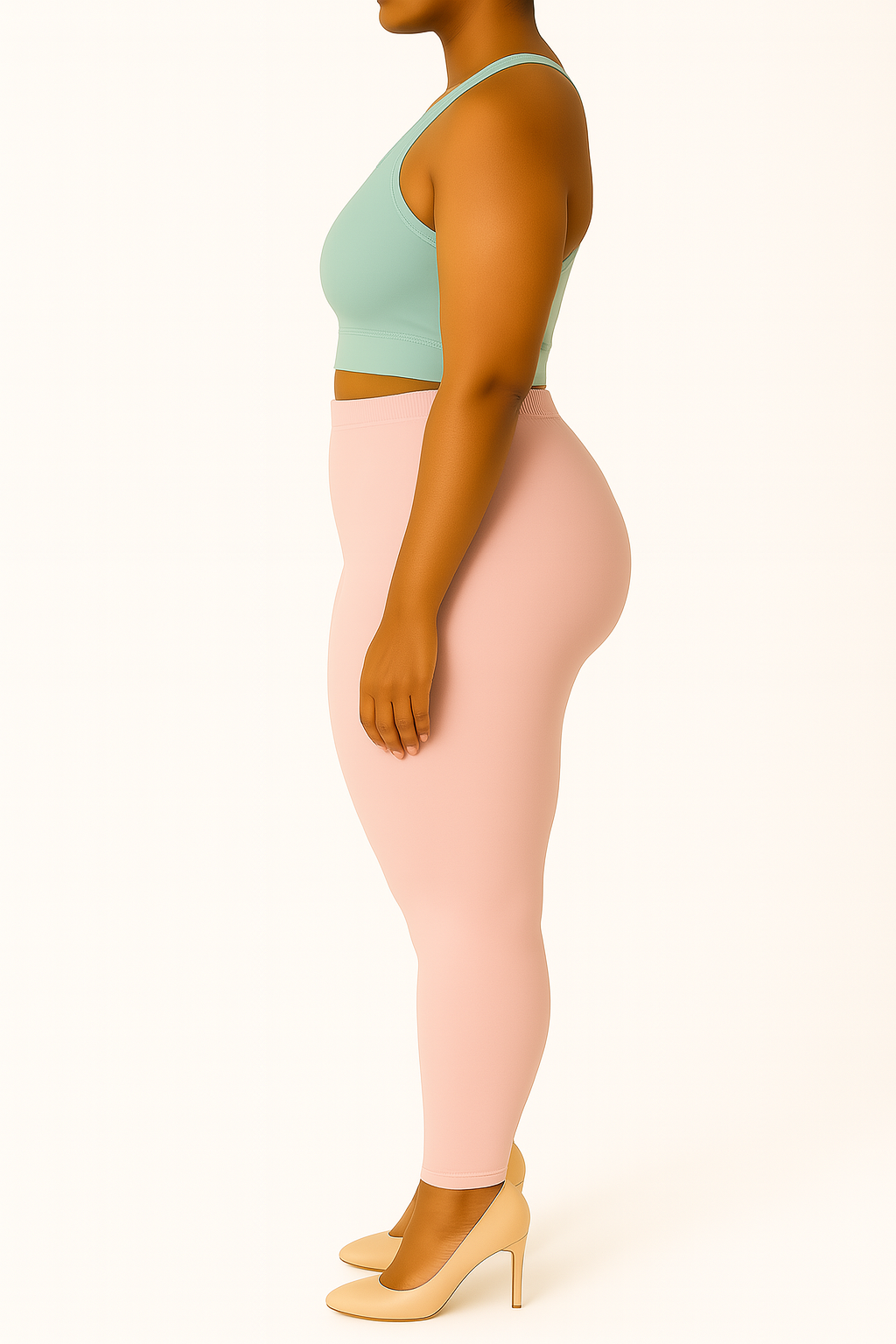 Rose Pink Women's Ankle Length Plus Size Stretchable Cotton Lycra Leggings