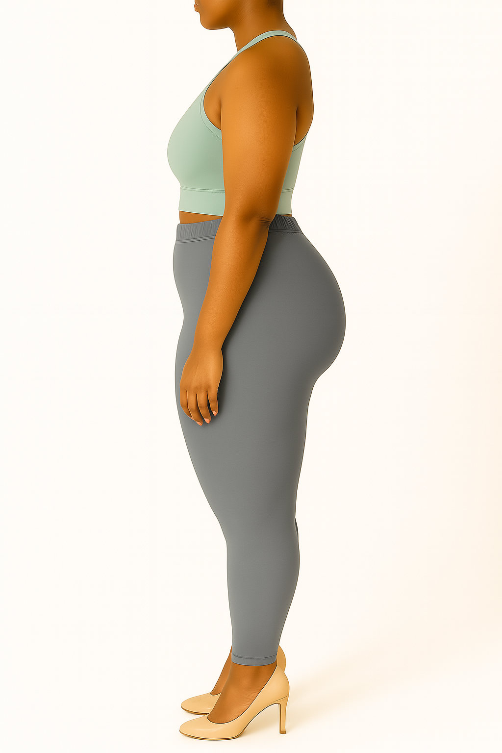 Steel Grey Women's Ankle Length Plus Size Stretchable Cotton Lycra Leggings