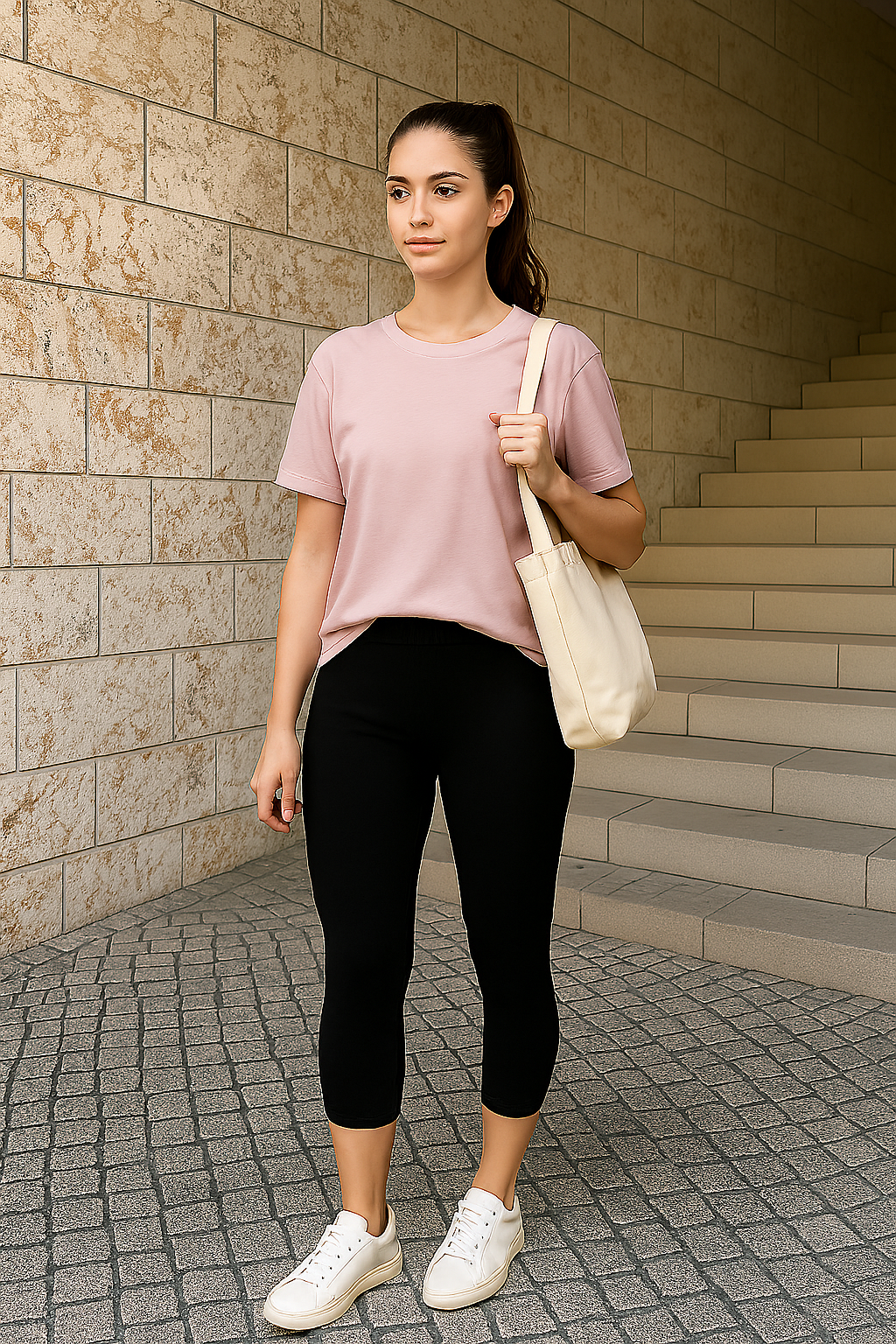 Black Women’s Solid Casual Capri