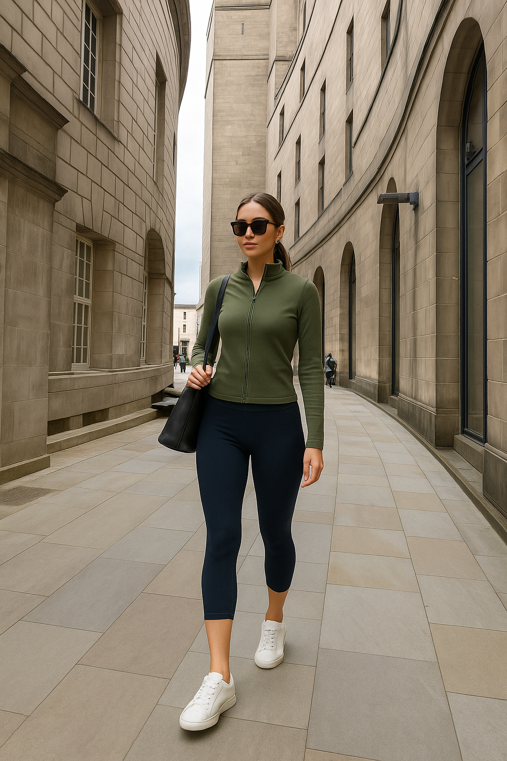 Navy Women’s Solid Casual Capri