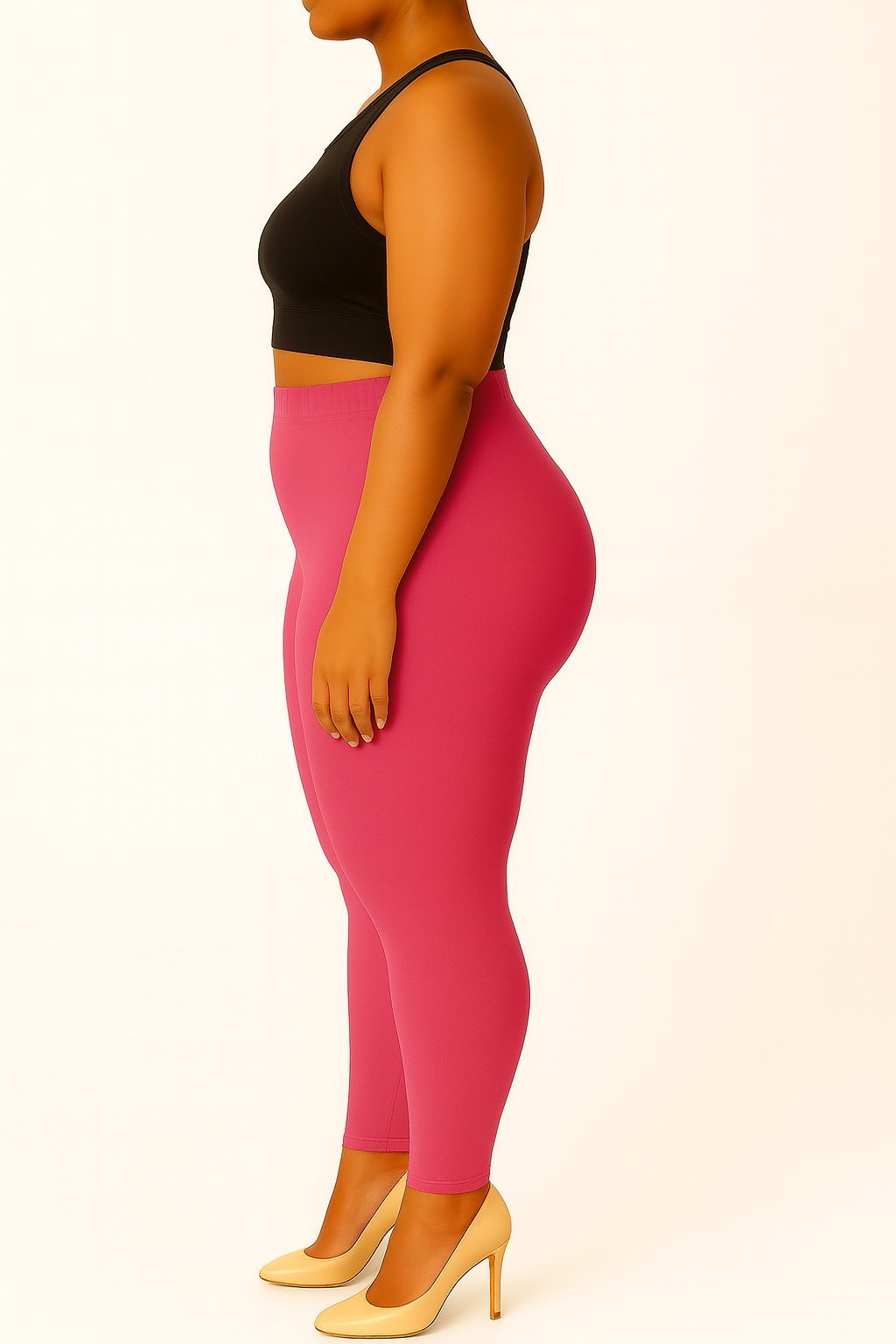 BT Pink Women's Ankle Length Plus Size Stretchable Cotton Lycra Leggings