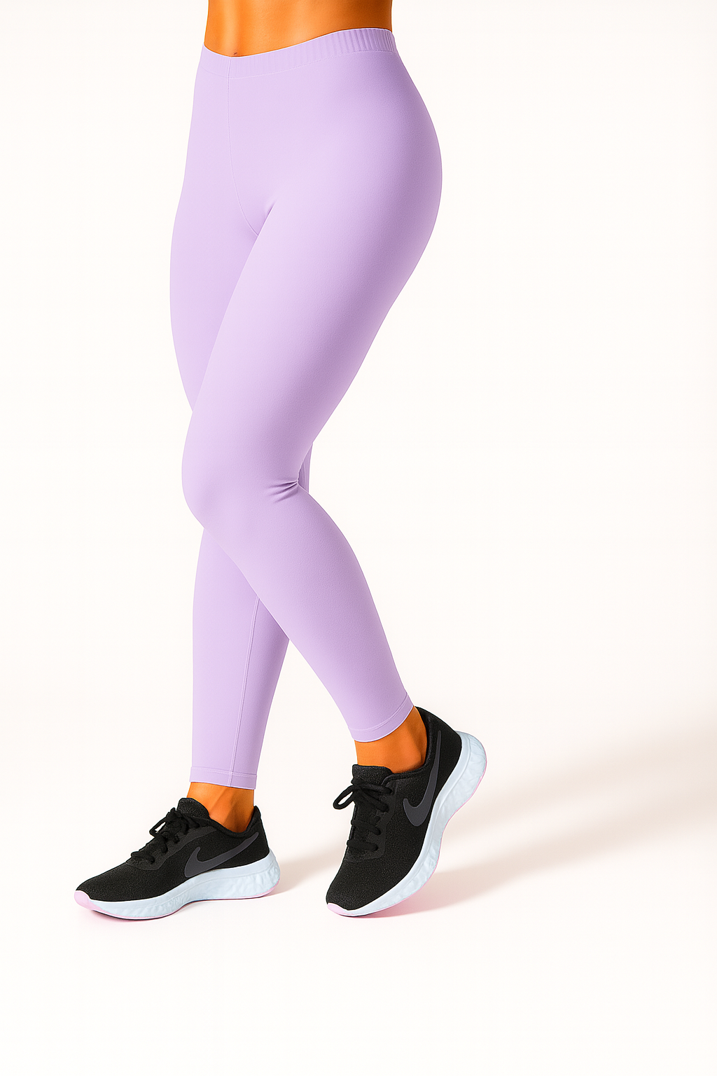 Lavendar Women's Cotton Lycra Solid Straight Pant