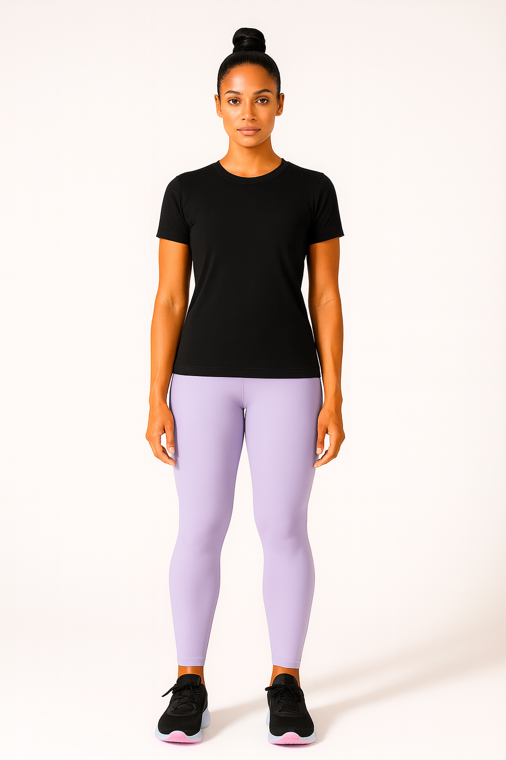 Lavendar Women's Cotton Lycra Solid Straight Pant