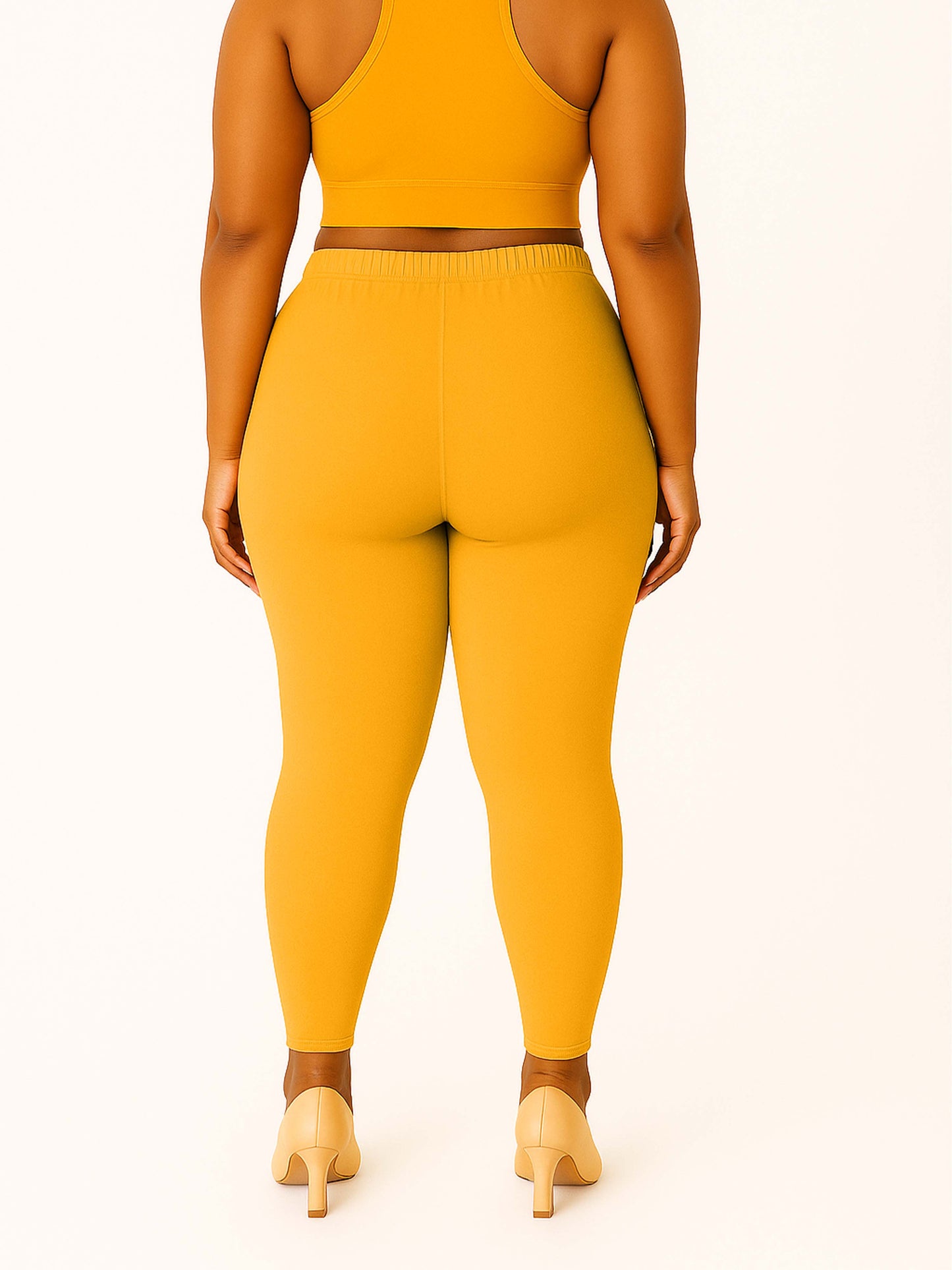 Deep Mustard Women's Ankle Length Plus Size Stretchable Cotton Lycra Leggings