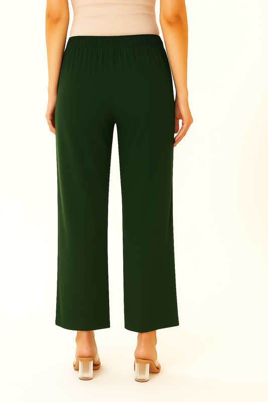 Rama Green Women's Solid Regular Fit Flare Kurti Pant
