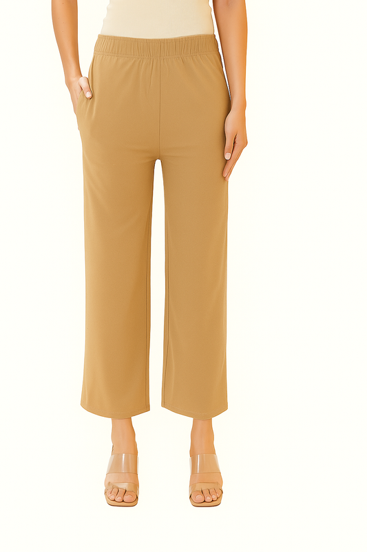 Fawn Women's Solid Regular Fit Flare Kurti Pant