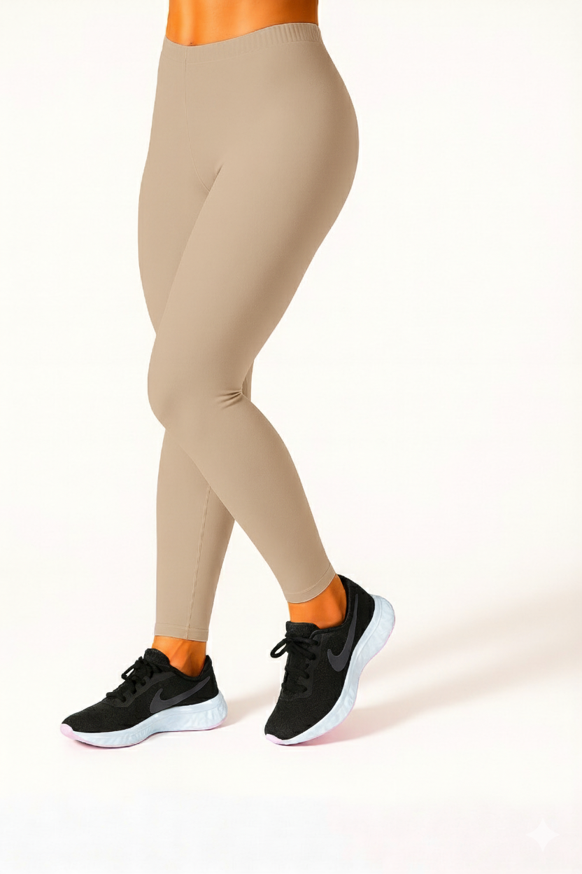 Light Brown Women's Cotton Lycra Solid Straight Pant