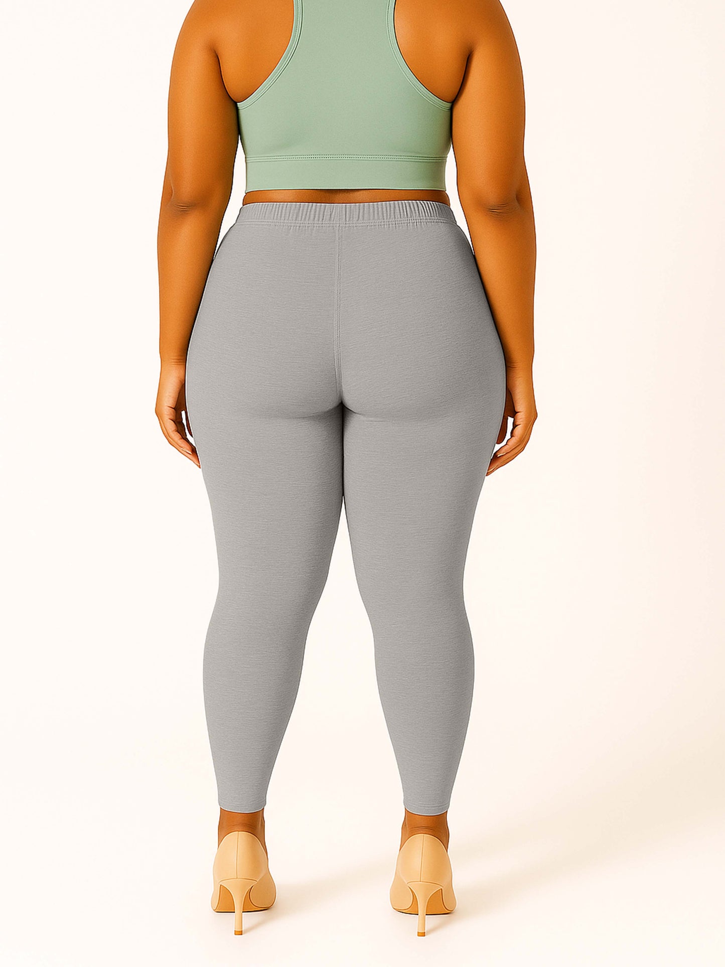 H. Grey Women's Ankle Length Plus Size Stretchable Cotton Lycra Leggings