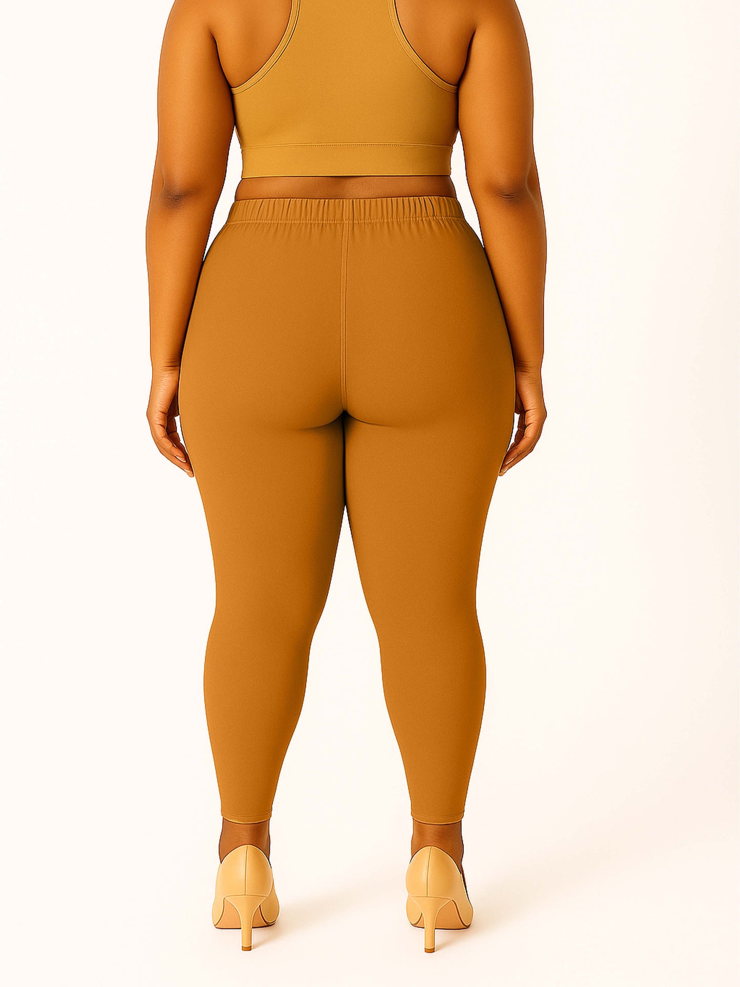 Indian Tan Women's Ankle Length Plus Size Stretchable Cotton Lycra Leggings