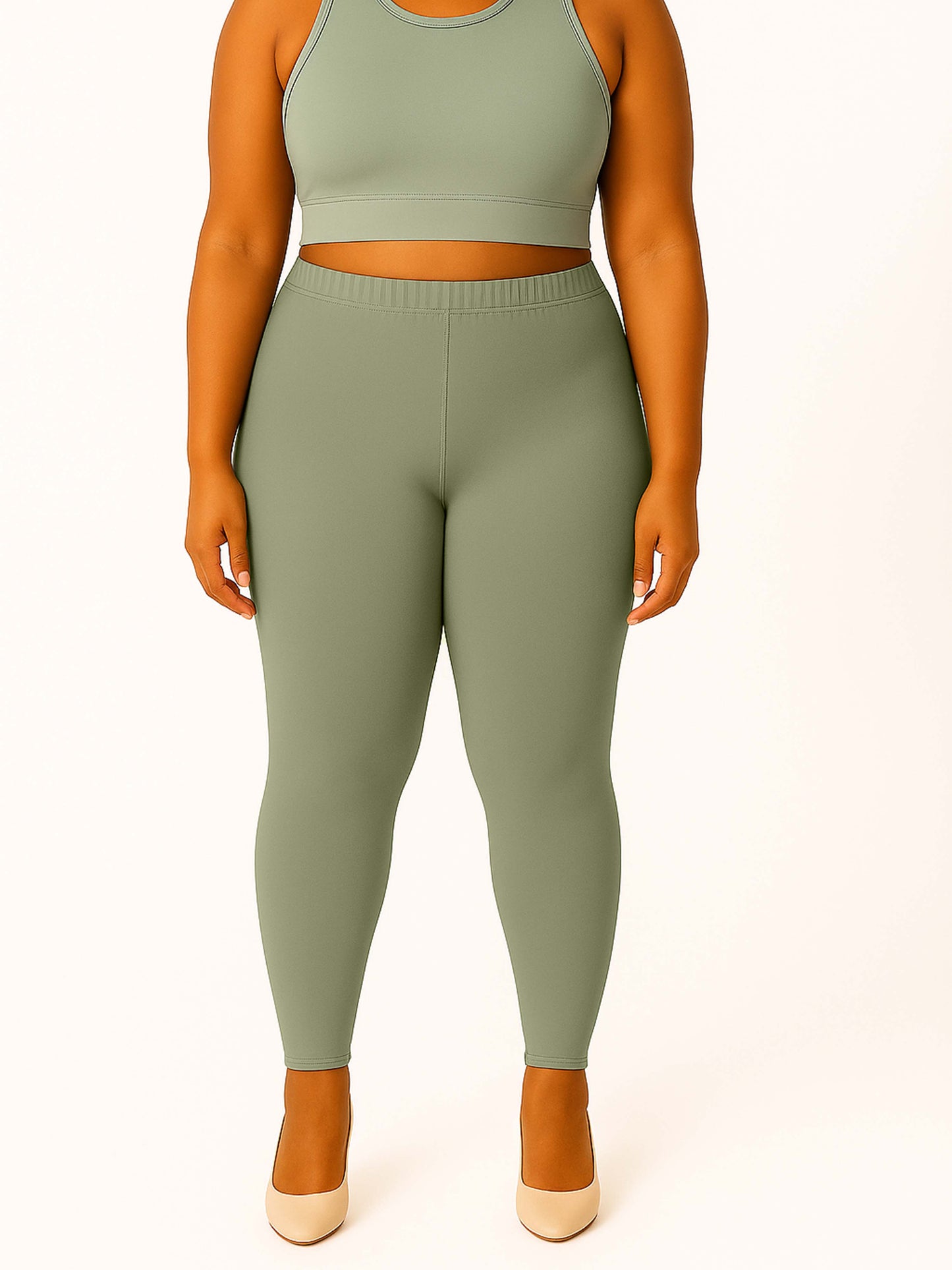 Limestone Women's Ankle Length Plus Size Stretchable Cotton Lycra Leggings