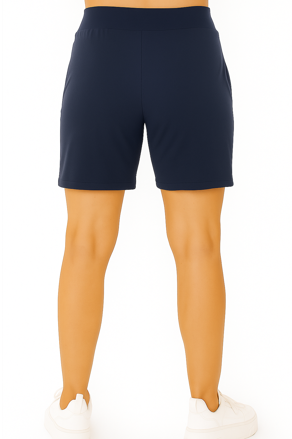 Navy Women's Solid Regular Fit Lycra Shorts