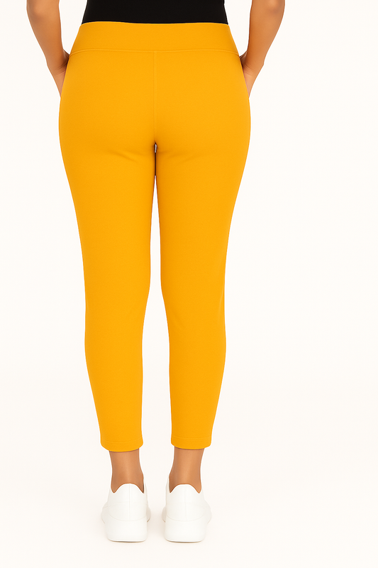 Light Mustard Women's Solid Elasticated Lounger Pant