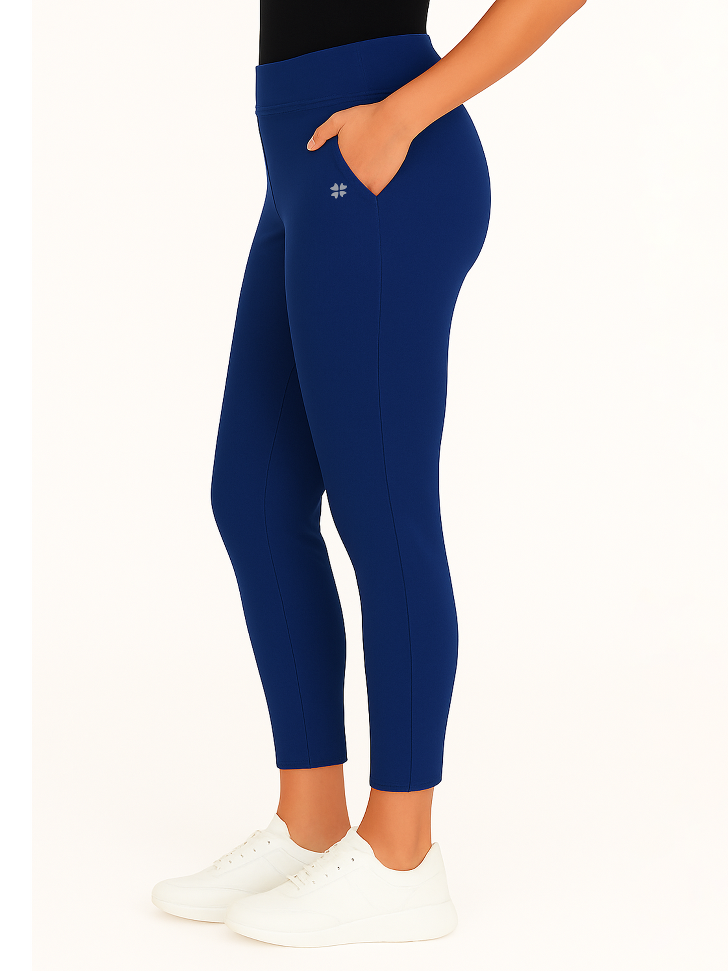 Royal Blue Women's Solid Elasticated Lounger Pant