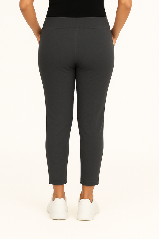 Charcoal Women's Solid Elasticated Lounger Pant