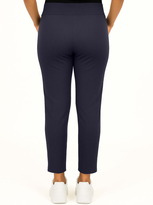 Denim Blue Women's Solid Elasticated Lounger Pant