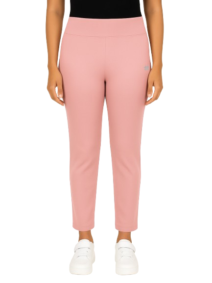 Rose Pink Women's Solid Elasticated Lounger Pant