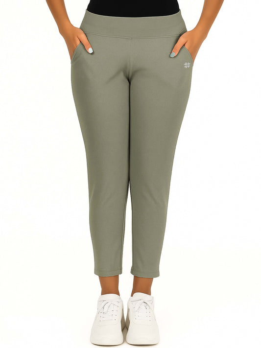Steel Grey Women's Solid Elasticated Lounger Pant