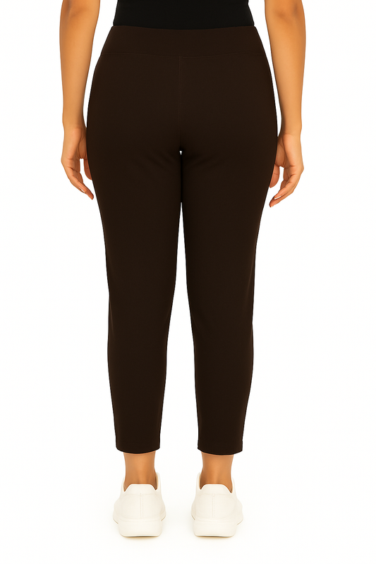 Dark Brown Women's Solid Elasticated Lounger Pant