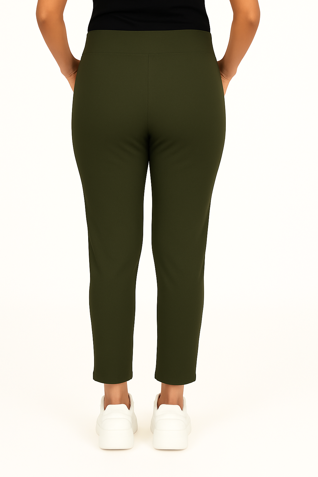 Olive Green Women's Solid Elasticated Lounger Pant