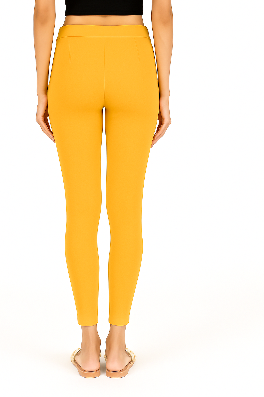Light Mustard Women's Solid Pleated Pant