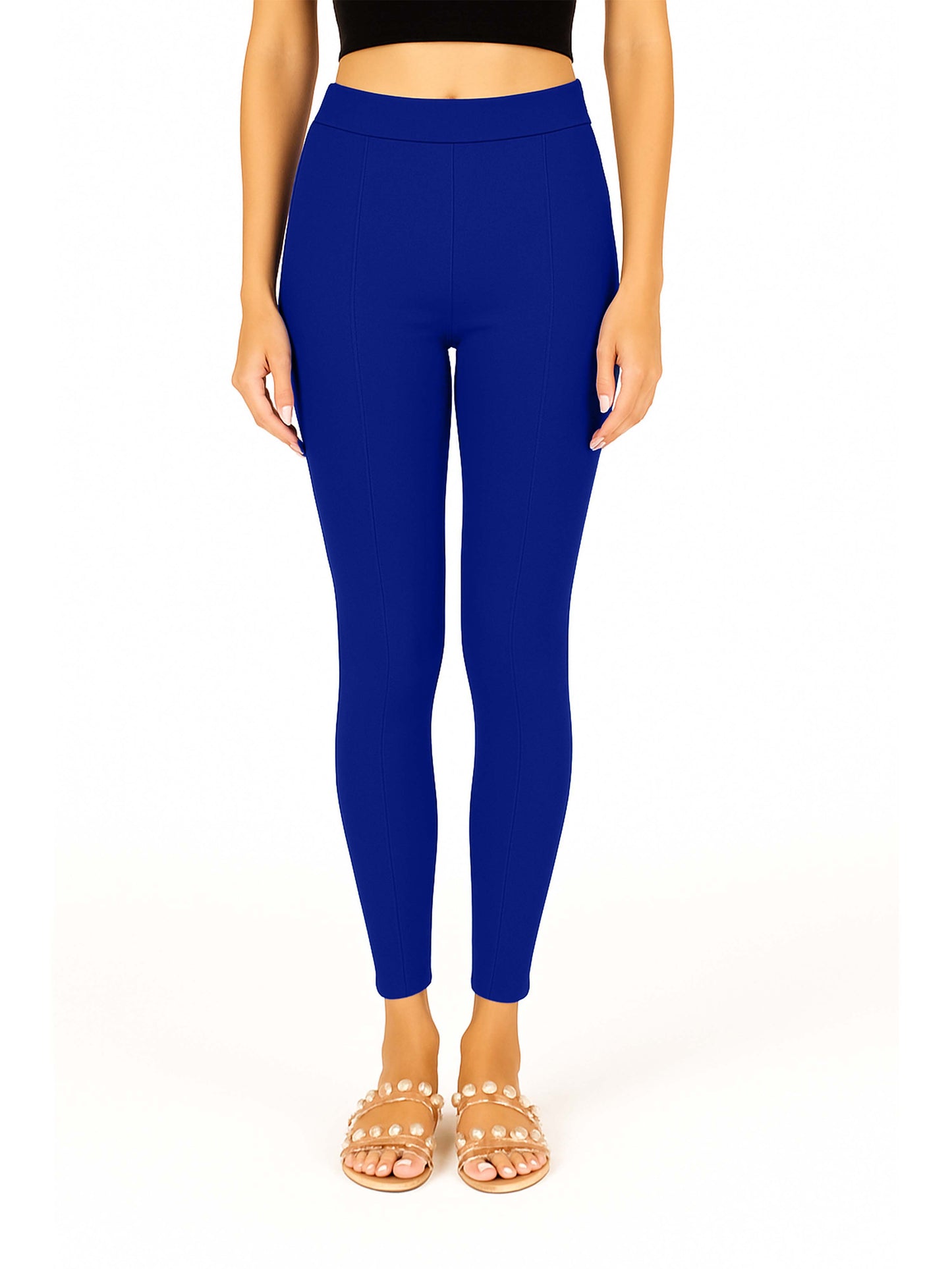Royal Blue Women's Solid Pleated Pant