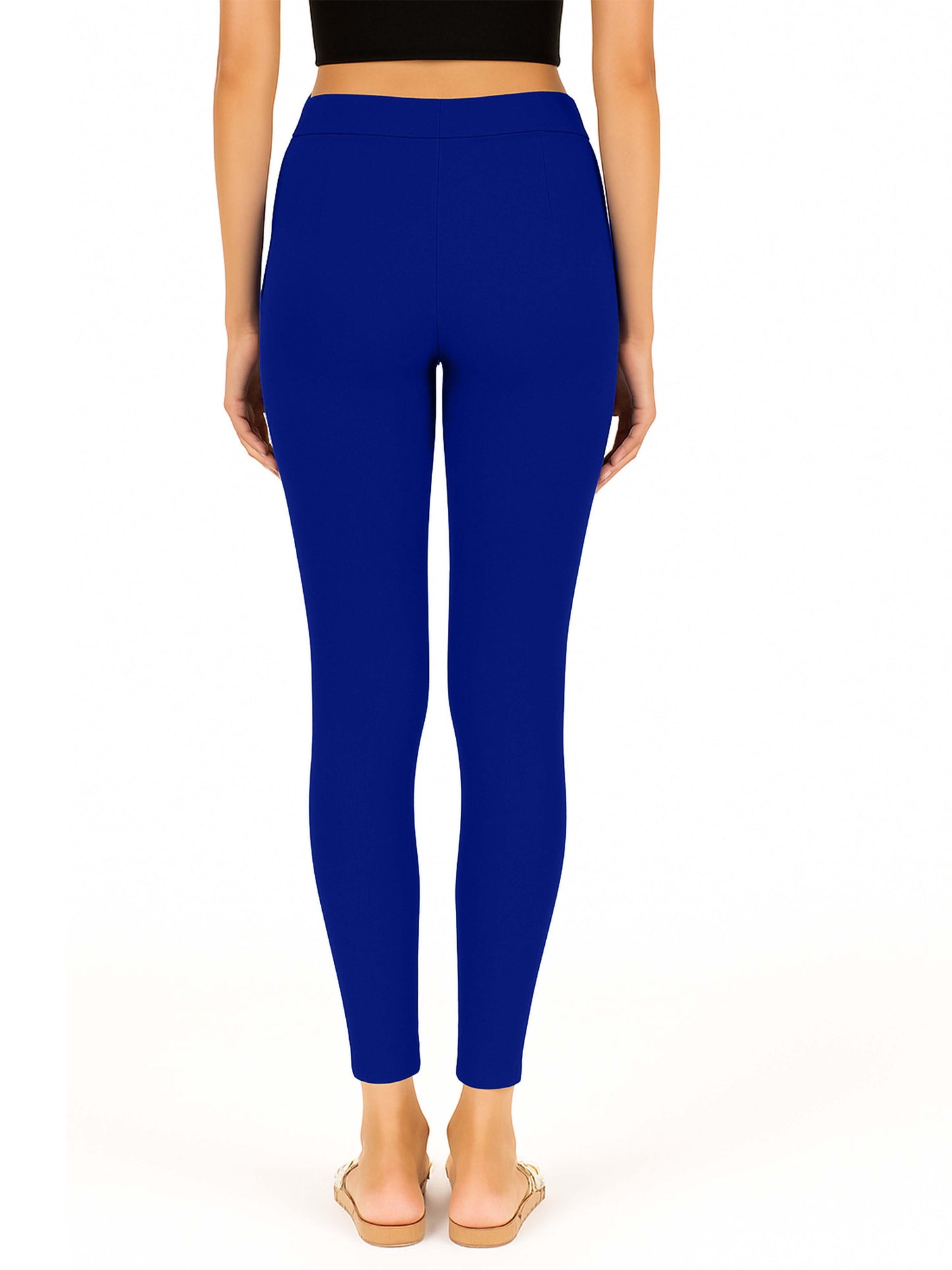 Royal Blue Women's Solid Pleated Pant