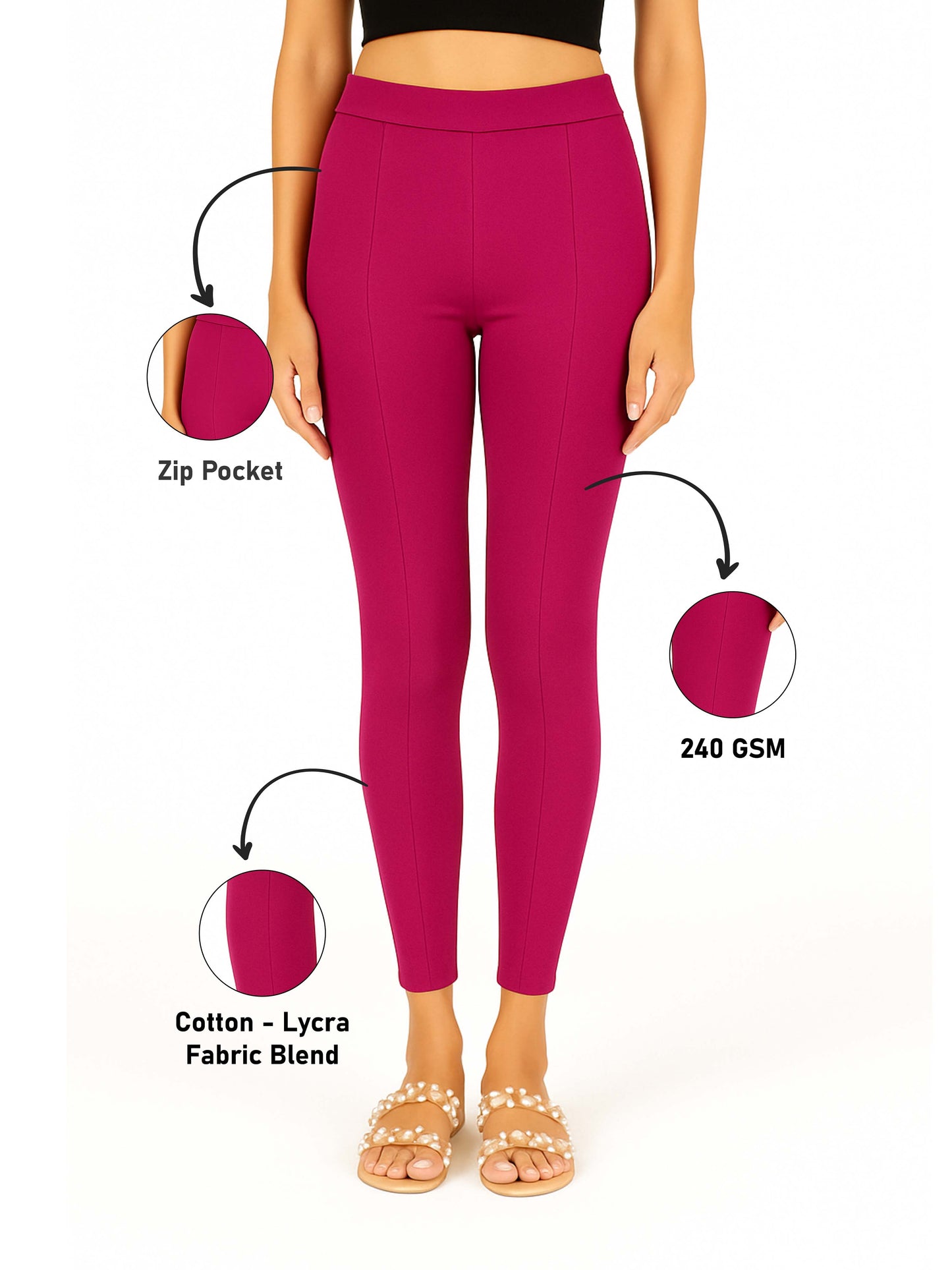 Rani Women's Solid Pleated Pant