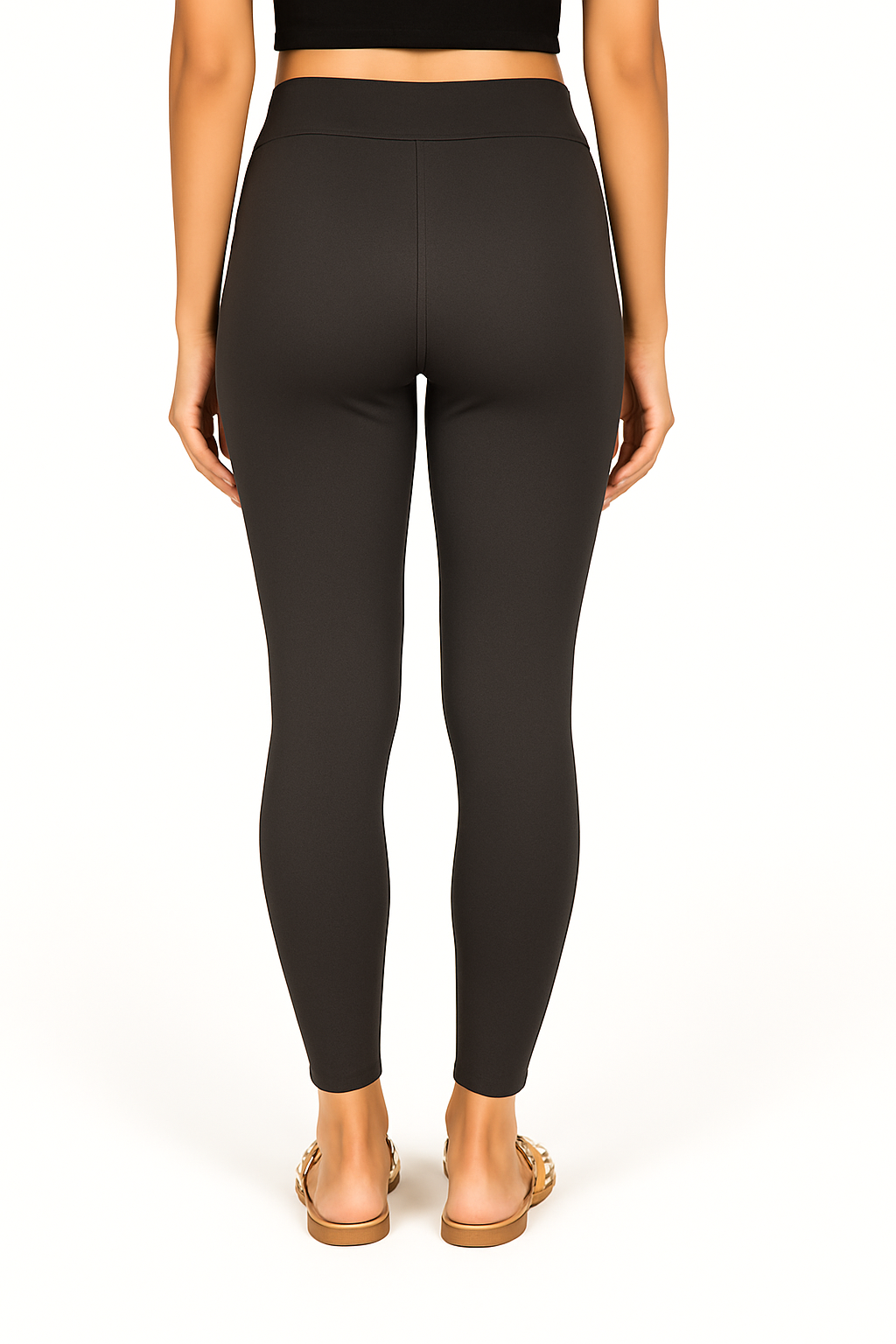 Charcoal Women's Solid Pleated Pant