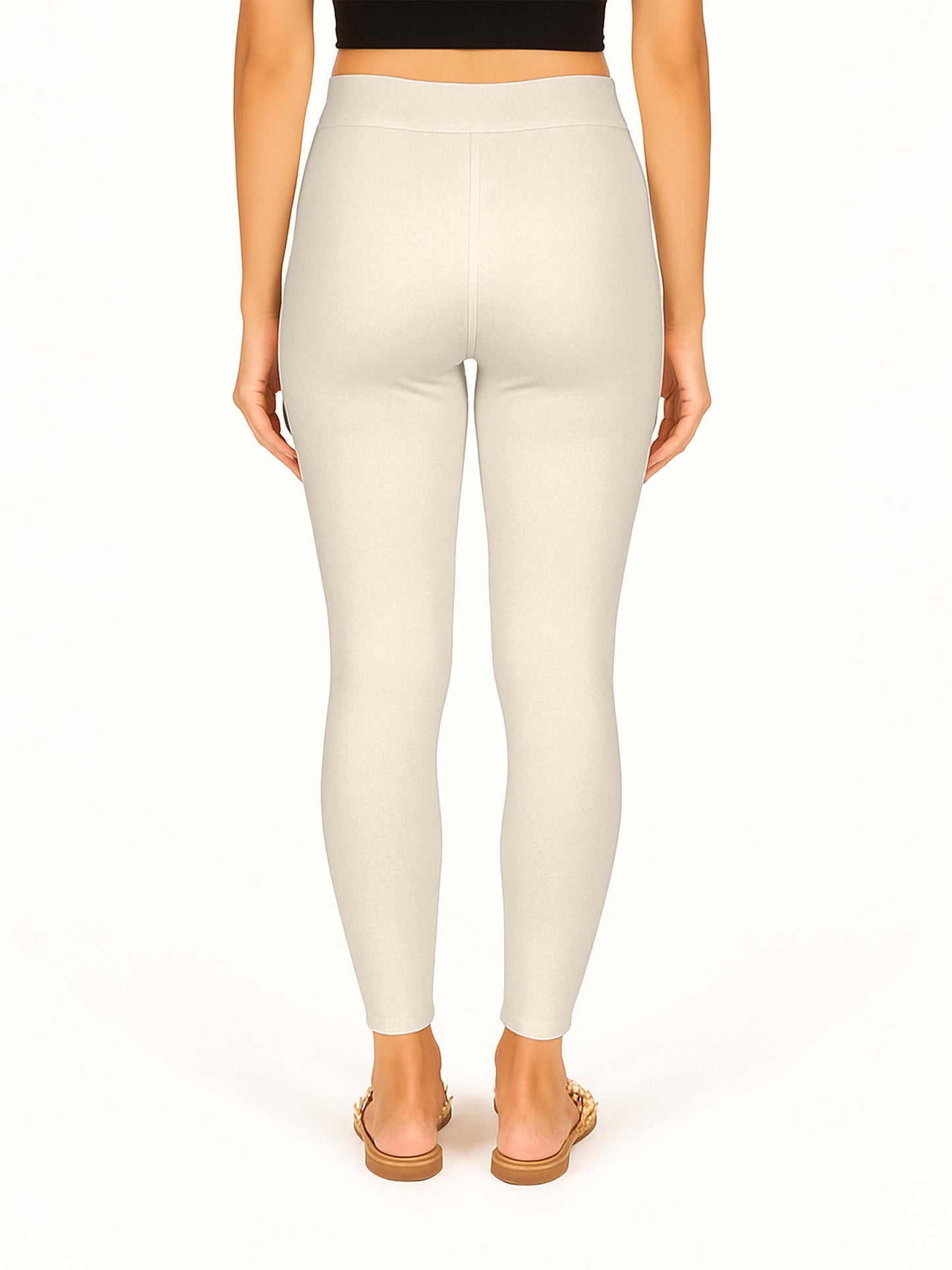 Off White Women's Solid Pleated Pant