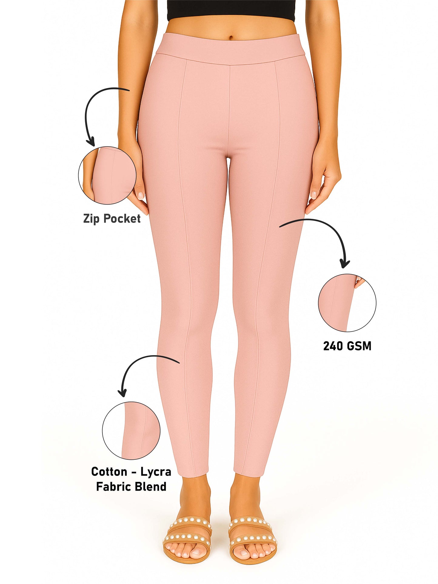 Rose Pink Women's Solid Pleated Pant