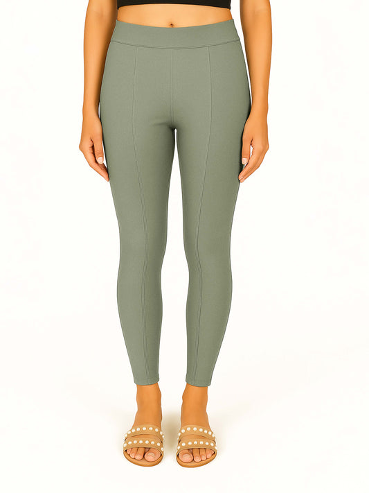 Steel Grey Women's Solid Pleated Pant