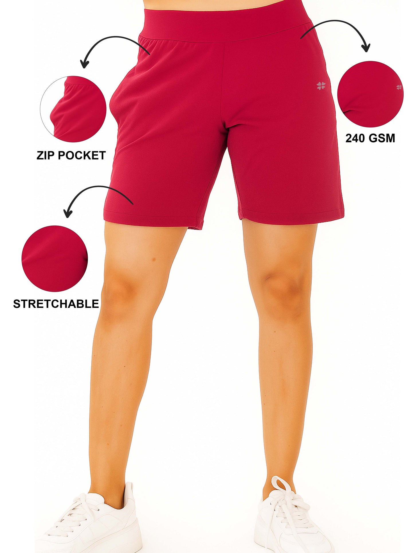 Rani Women's Solid Regular Fit Lycra Shorts