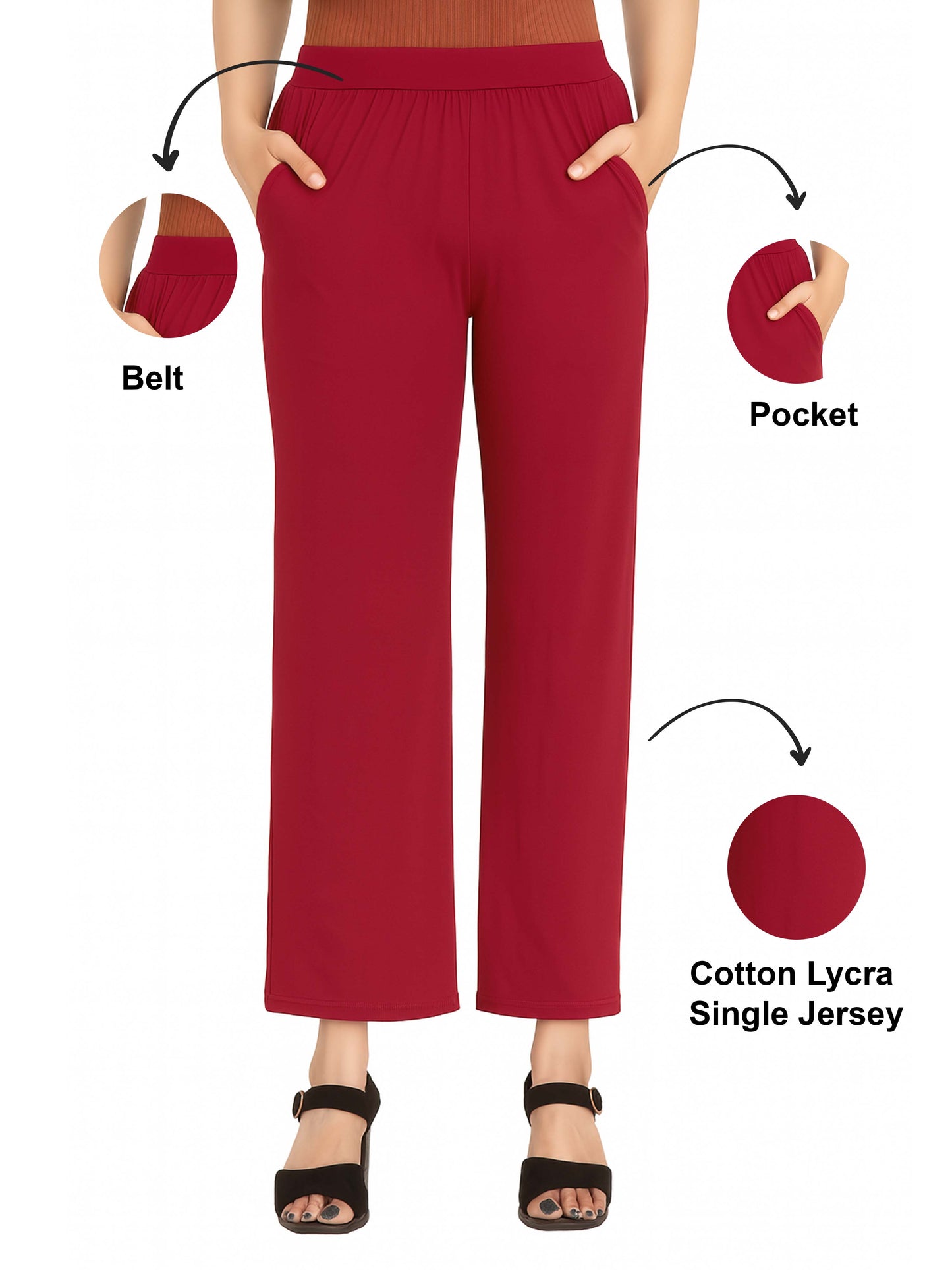 Rani Women's Solid Relaxed Fit Pant